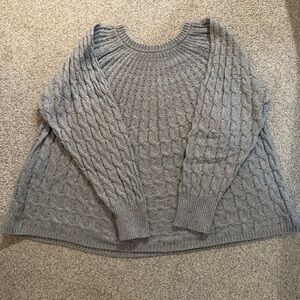 Lane Bryant Gray Cable Knit Women's Sweater